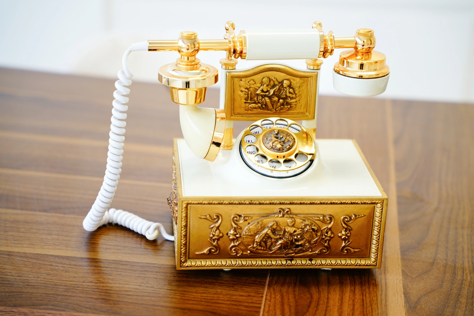 Golden phone used for phone sessions