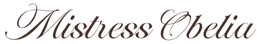 Mistress Obelia logo in elegant script lettering